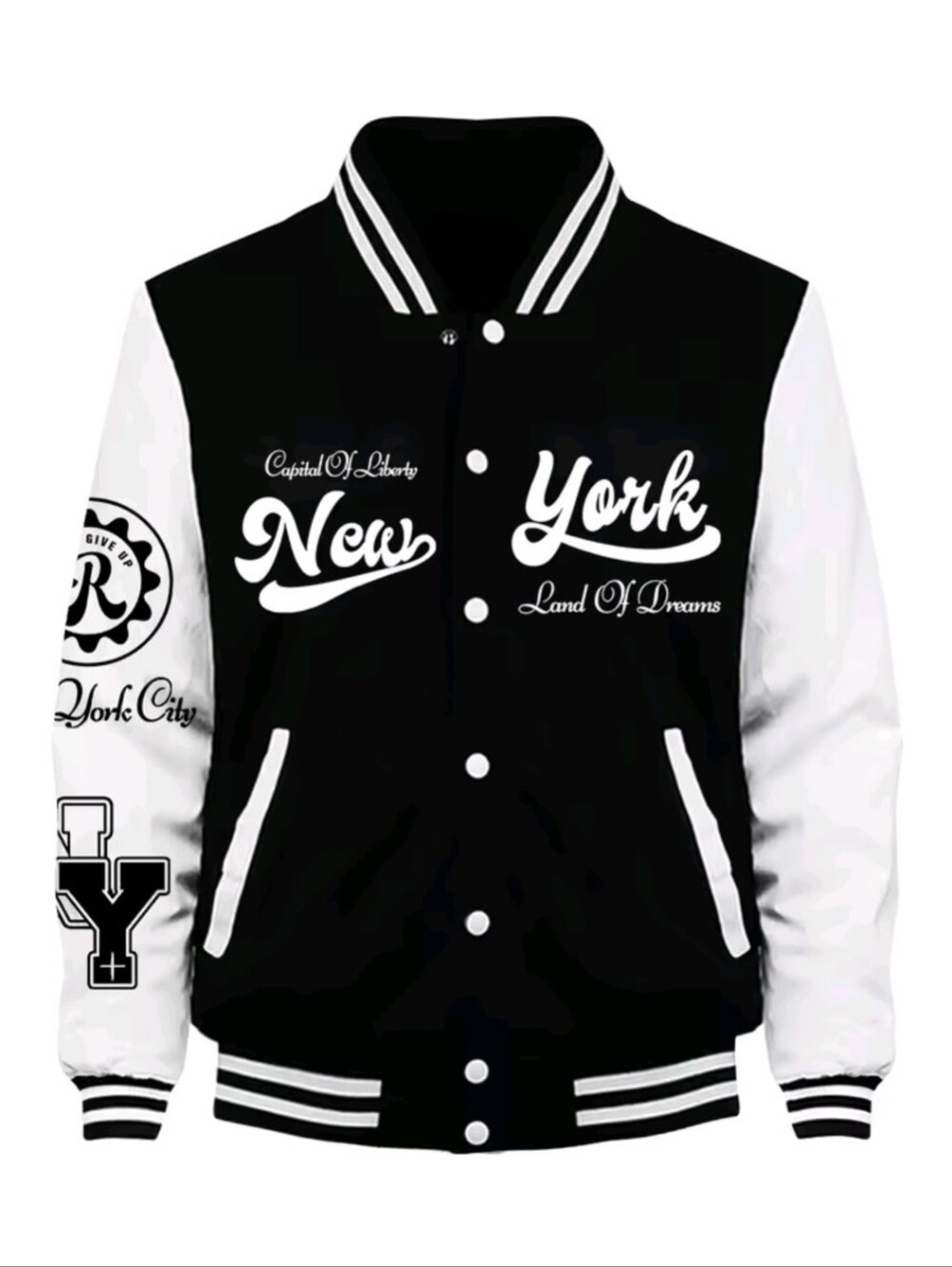 Men's New York Land Of Dreams Capital Of Liberty Baseball Jacket